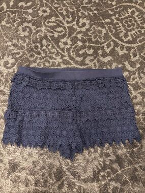 Express Navy Lace Layered Women's Shorts